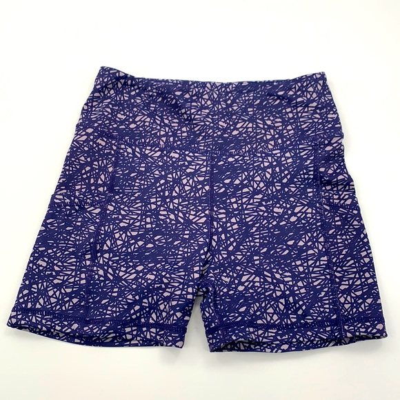 Senita Athletics Pants - Senita Athletics Purple Web Rio Yoga High Rise Bike Short - Size Small